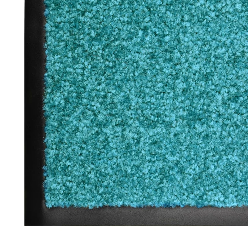 Paillasson lavable 90 x 150 cm polyamide turquoise PVC antidérapant DEC040617