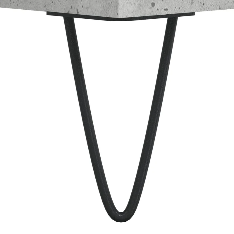 Lot de 2 tables basses d'appoint avec tiroir 50 x 46 x 50 cm bois d'ingénierie gris et métal DEC040398