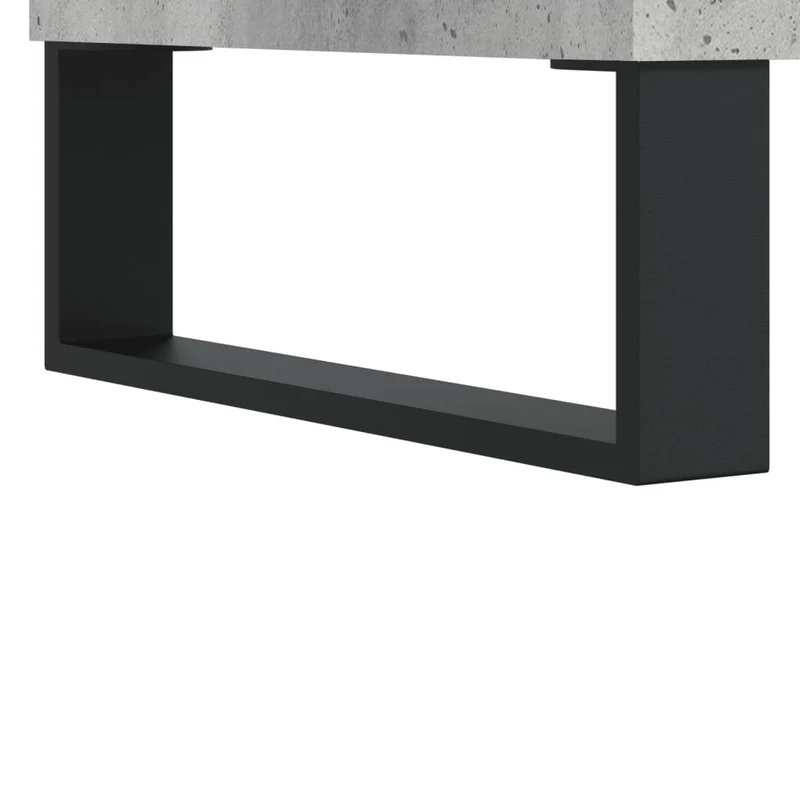 Lot de 2 tables basses d'appoint chevet avec tiroir 50 x 46 x 35 cm bois d'ingénierie gris et métal DEC040396