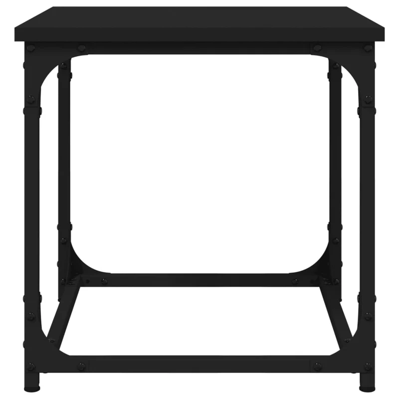 Table d'appoint style industriel 40 x 40 x 40 cm bois d'ingénierie noir et acier DEC040292