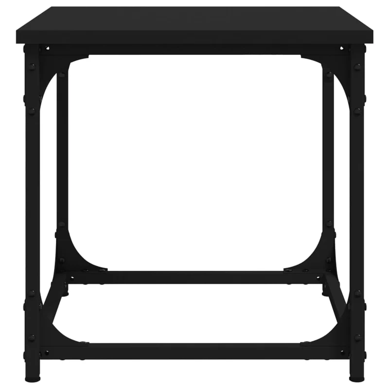 Table d'appoint style industriel 40 x 40 x 40 cm bois d'ingénierie noir et acier DEC040292