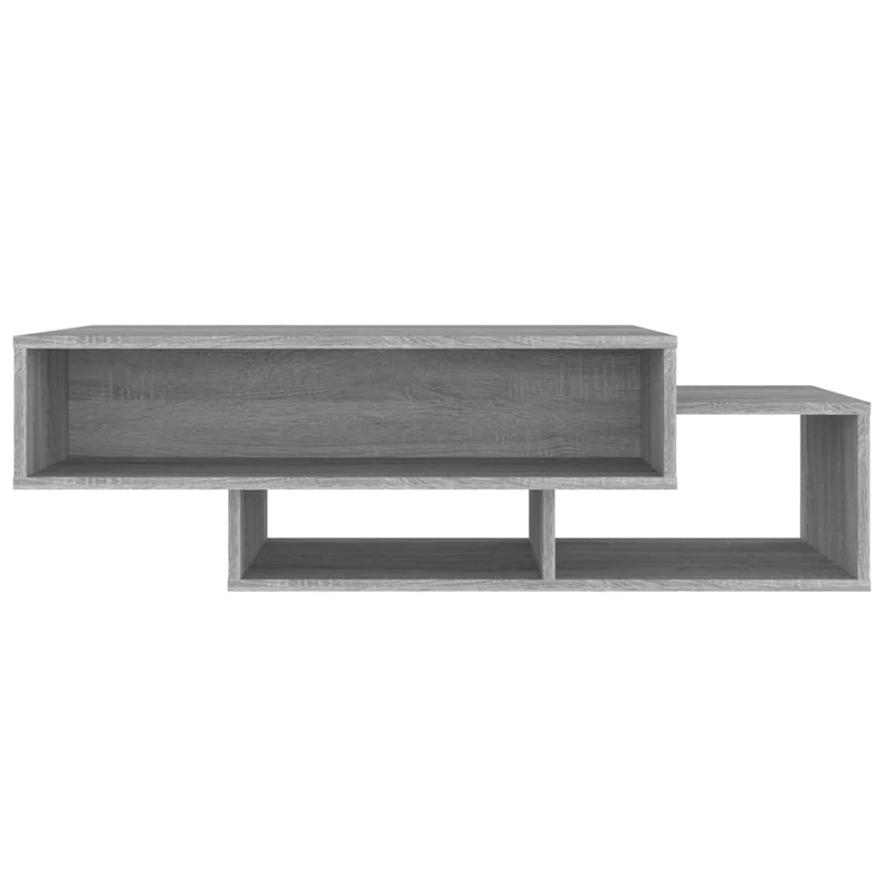 Table basse avec 3 compartiments 105 x 55 x 32 cm bois d'ingénierie gris DEC040004