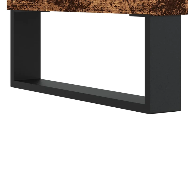 Table basse avec tiroir et compartiment ouvert 90 x 50 x 36,5 cm bois d'ingénierie marron et métal DEC040212