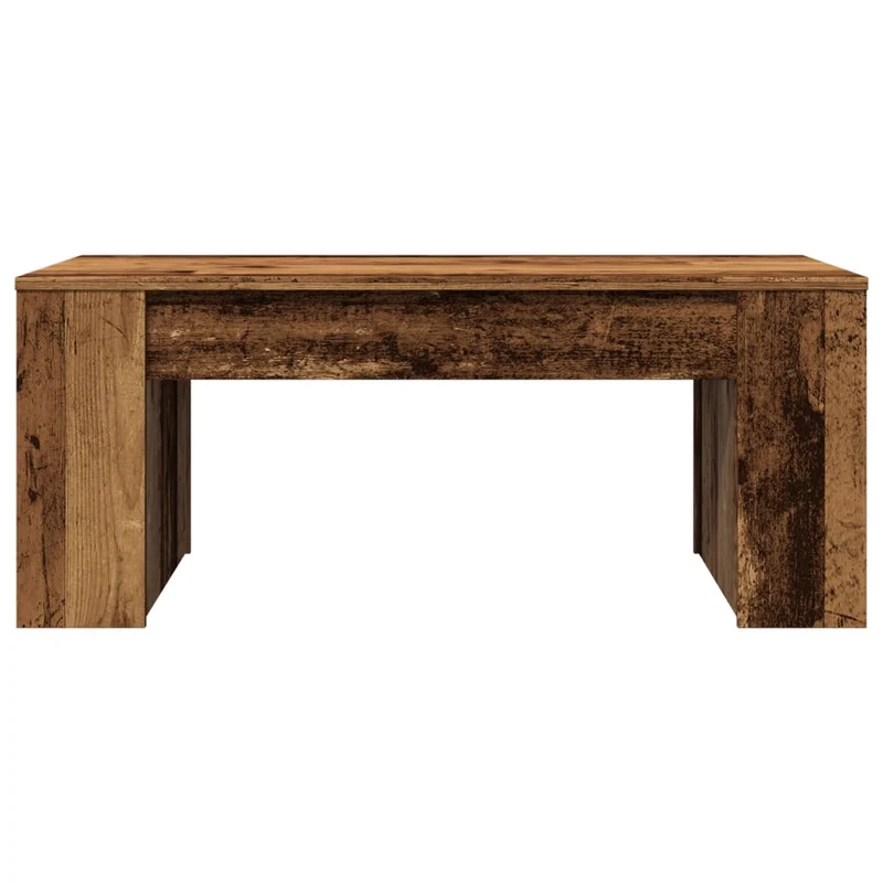 Table basse avec étagères 102 x 55 x 42 cm bois d'ingénierie couleur marron DEC040206