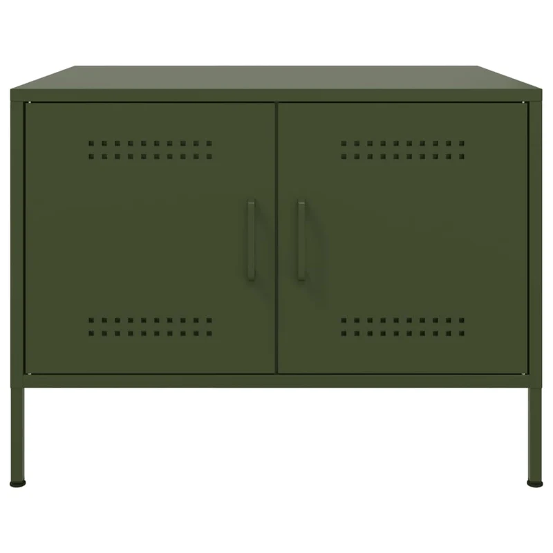 Table basse avec 2 compartiments 68 x 50 x 50,5 cm acier vert DEC040199