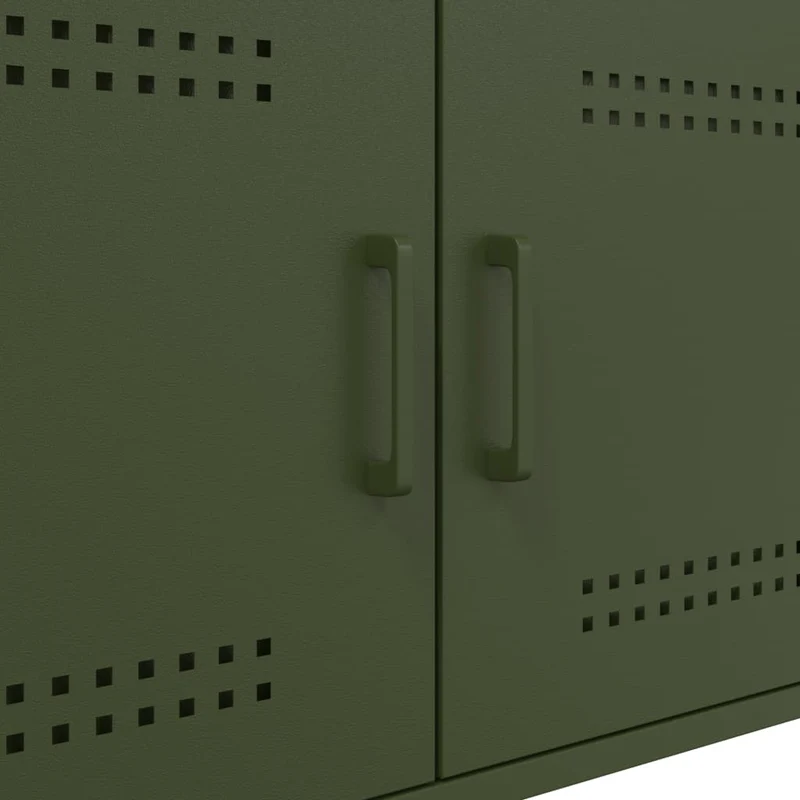Table basse avec 2 compartiments 68 x 50 x 50,5 cm acier vert DEC040199