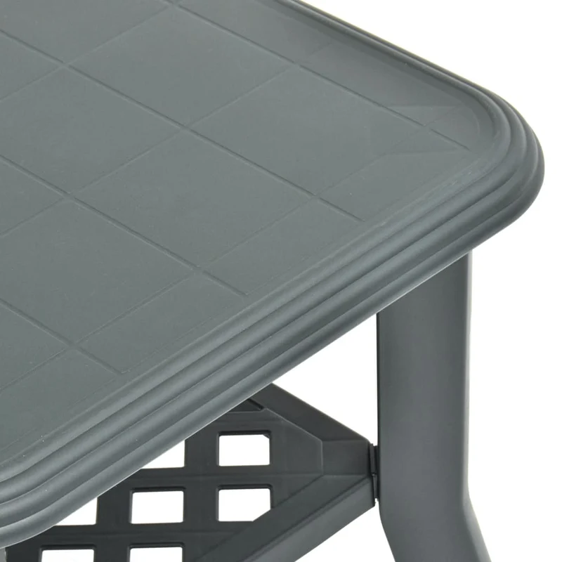Table basse avec étagère pour extérieur 90 x 60 x 46 cm en plastique vert DEC040196