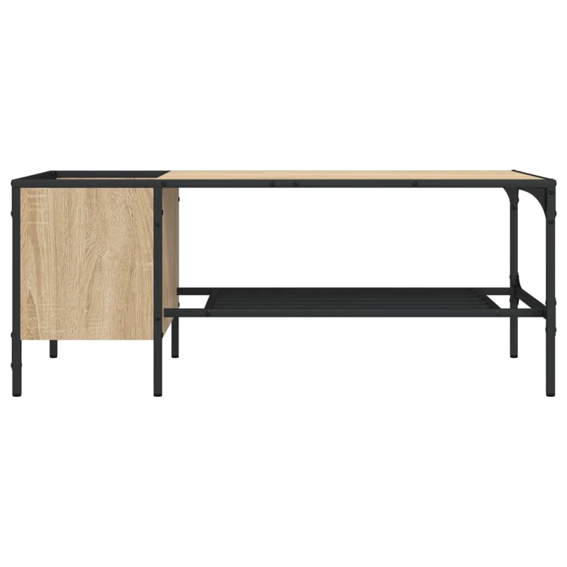 Table basse style industriel 100 x 51 x 40cm bois d'ingénierie et métal DEC040172