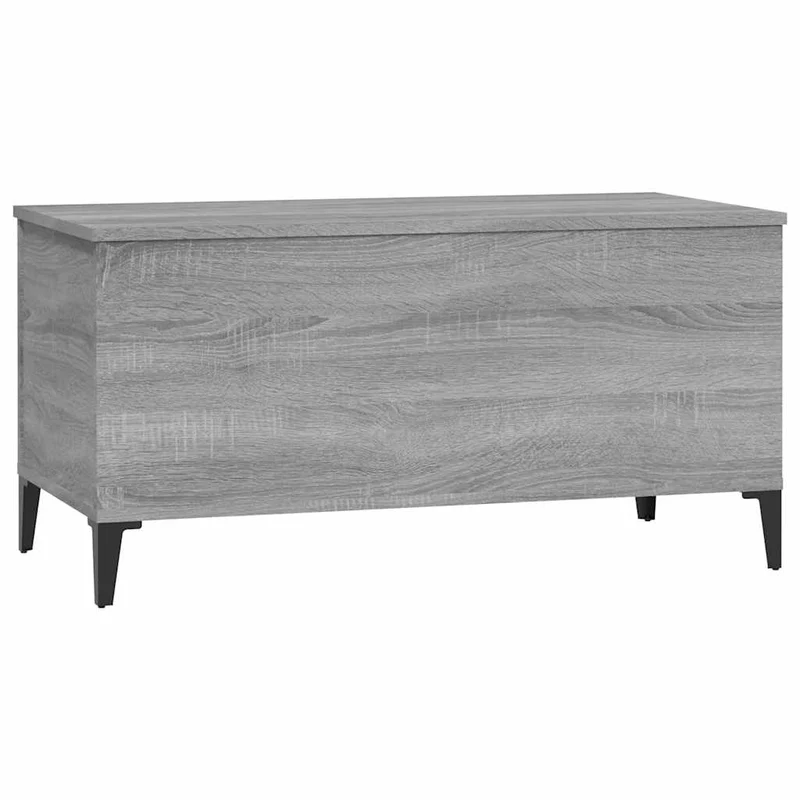 Table basse avec dessus relevable 90 x 44,5 x 45 cm bois d'ingénierie gris et métal DEC040117