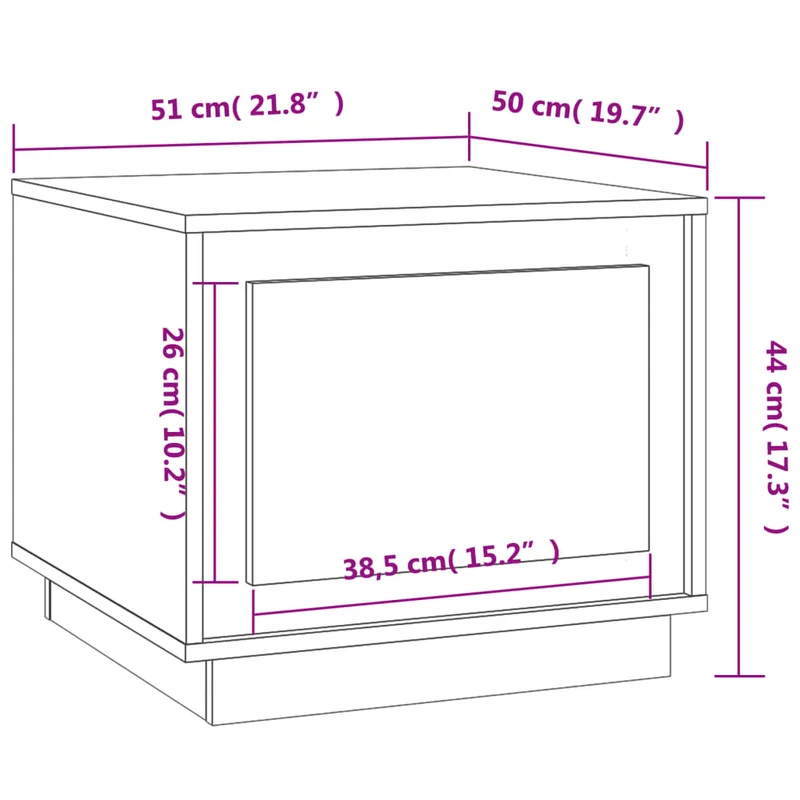 Table basse petit meuble d'appoint 51 x 50 x 44 cm bois d'ingénierie gris DEC040038