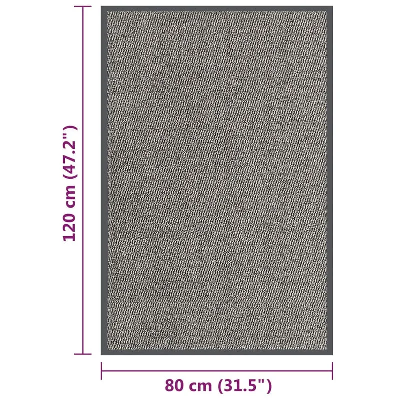 Paillasson touffeté 80 x 120 cm PP marron clair caoutchouc antidérapant DEC040678