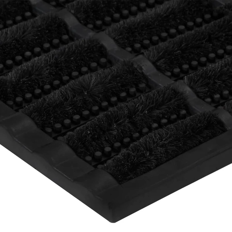 Paillasson rectangulaire 40 x 60 cm caoutchouc et fibre de coco noir DEC040648