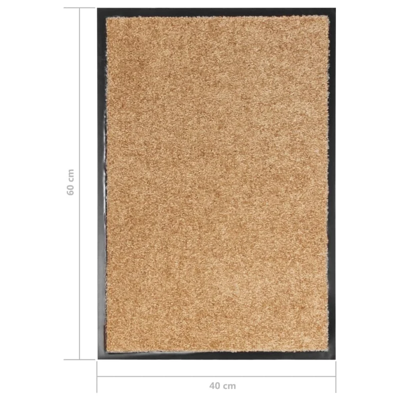 Paillasson lavable 40 x 60 cm PVC antidérapant et polyamide crème DEC040607