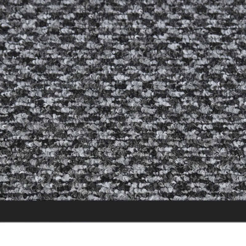 Paillasson de porte d'entrée 80 x 120 cm PP gris et vinyle antidérapant DEC040597