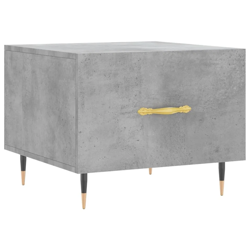 Lot de 2 tables de chevets avec tiroir 50 x 50 x 40 cm bois d'ingénierie gris et fer DEC040405