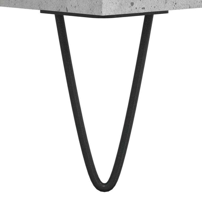 Lot de 2 tables basses appoint avec tiroir 50 x 46 x 35 cm bois d'ingénierie gris et métal DEC040394
