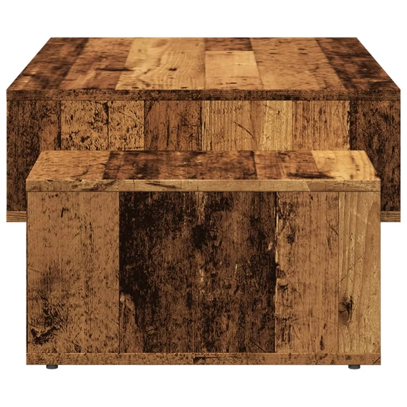 Table basse avec 3 compartiments 105 x 55 x 32 cm bois d'ingénierie marron style vieilli DEC040207