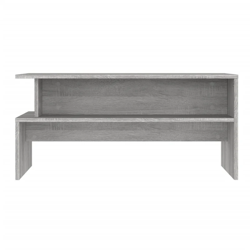 Table basse avec étagère 90 x 55 x 42,5 cm bois d'ingénierie gris DEC040158