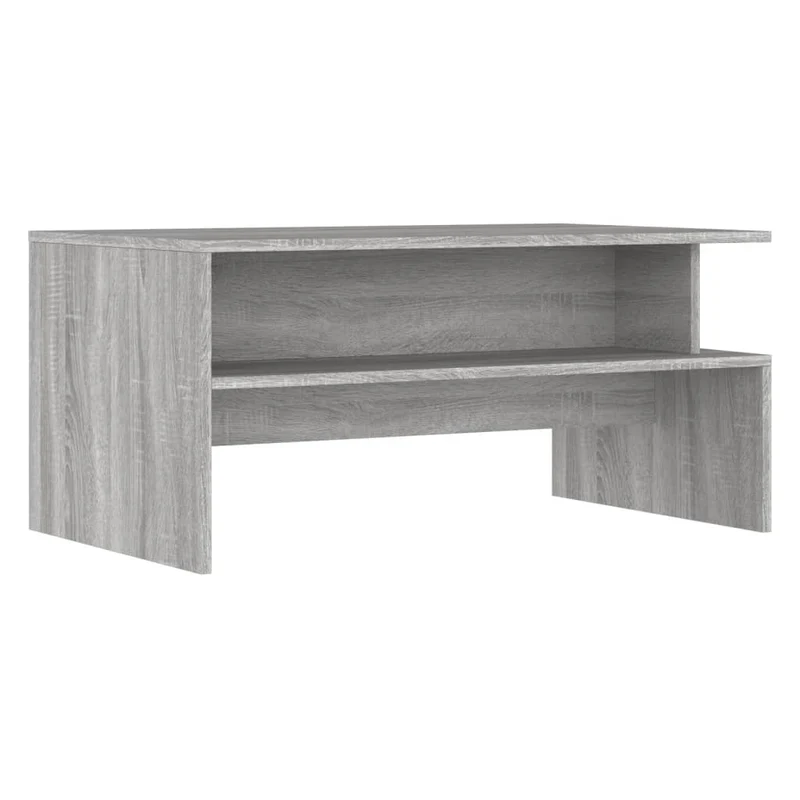 Table basse avec étagère 90 x 55 x 42,5 cm bois d'ingénierie gris DEC040158
