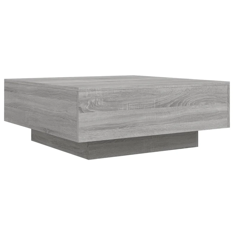 Table basse de salon 80 x 80 x 31 cm bois d'ingénierie gris DEC040095