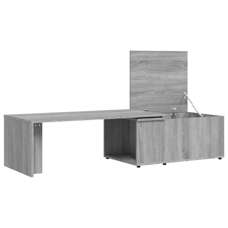 Table d'appoint avec grand espace de rangement 150 x 50 x 35 cm bois d'ingénierie gris DEC040007