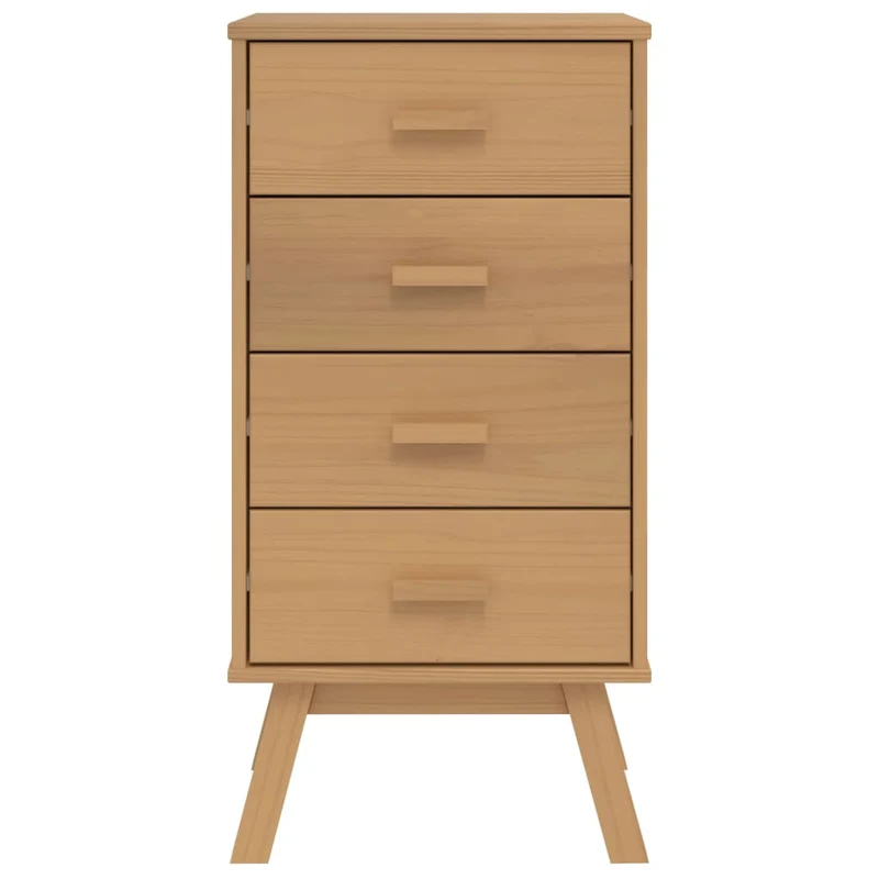 Table de chevet avec 4 tiroirs 45 x 39 x 90 cm en bois de pin marron DEC034537