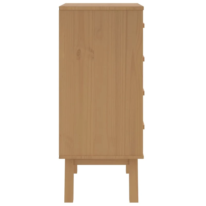Table de chevet avec 4 tiroirs 45 x 39 x 90 cm en bois de pin marron DEC034537