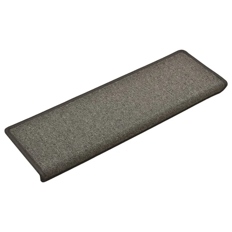 Tapis d'escalier 15 pièces 65x25 cm Gris foncé DEC023811