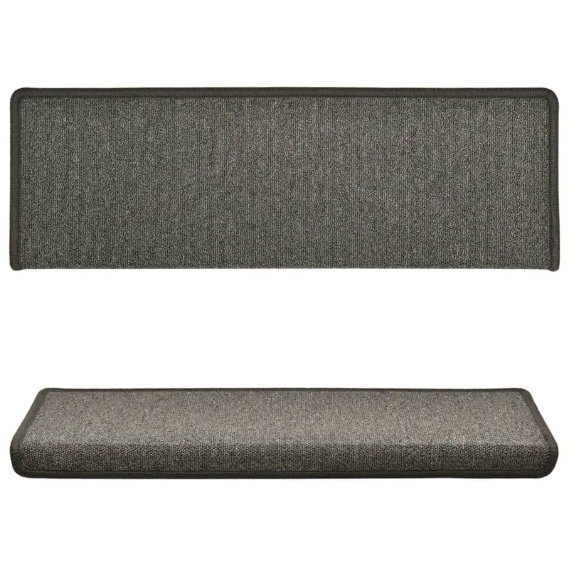Tapis d'escalier 15 pièces 65x25 cm Gris foncé DEC023811