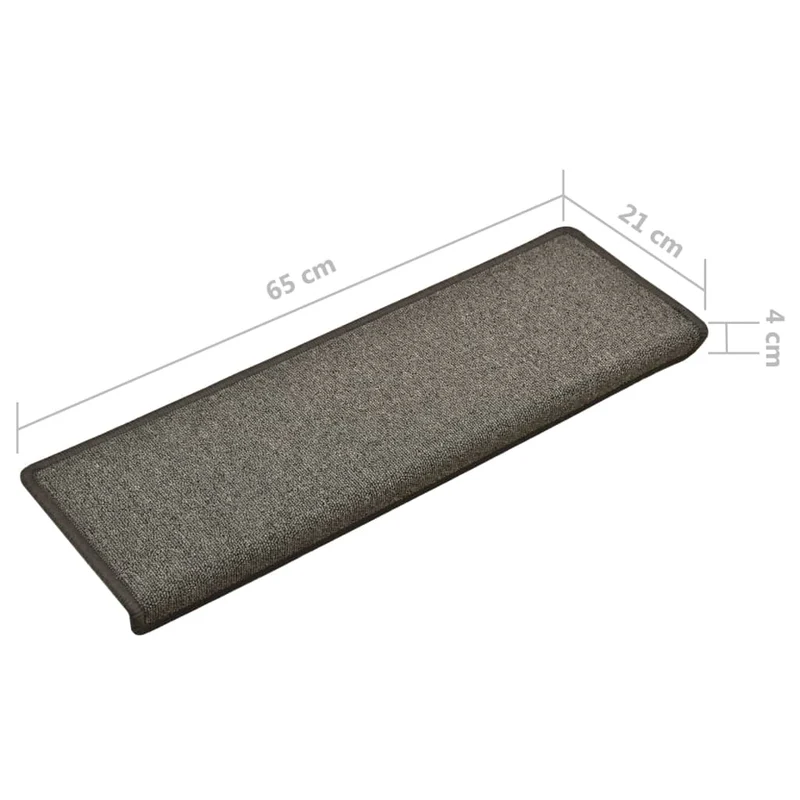 Tapis d'escalier 15 pièces 65x25 cm Gris foncé DEC023811