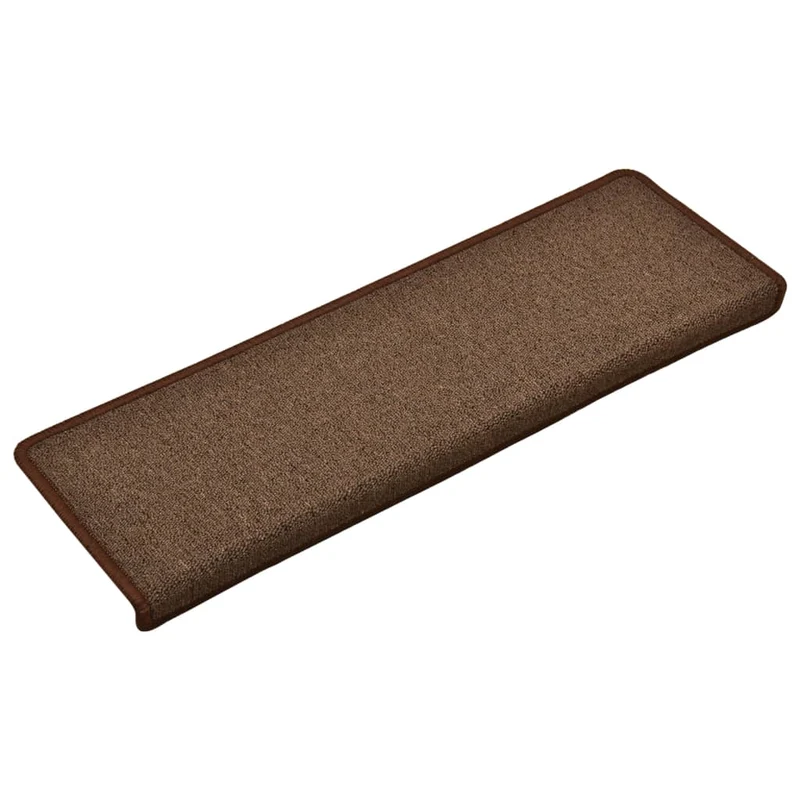 Tapis d'escalier 15 pièces 65x25 cm Marron DEC023814