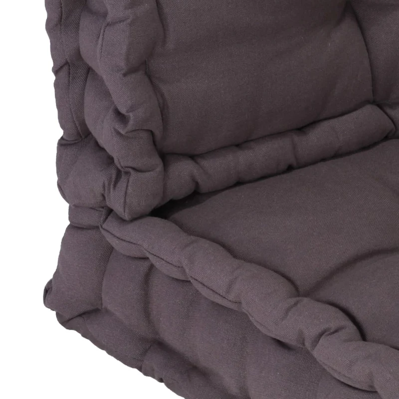 Coussins de palette canapé de sol dossier assise en coton anthracite DEC021324