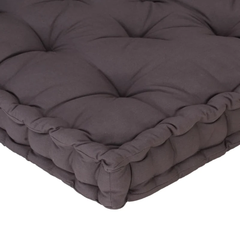 Coussins de palette canapé de sol dossier assise en coton anthracite DEC021324