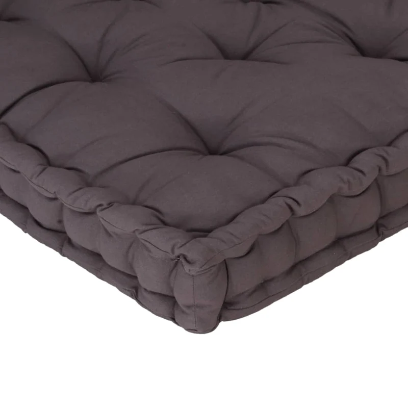 Coussin de plancher de palette Coton matelas de sol 120x40x7 cm Anthracite DEC021809