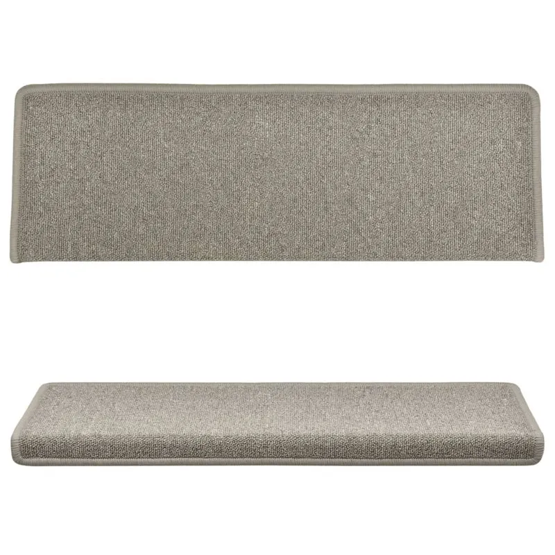 Tapis d'escalier 15 pièces 65x25 cm Gris clair DEC023813