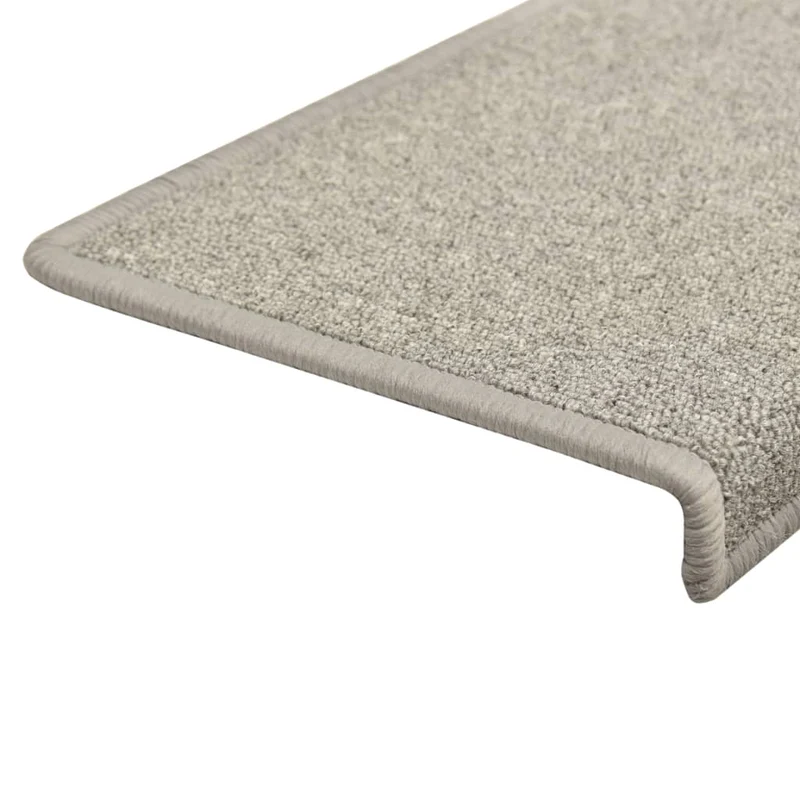 Tapis d'escalier 15 pièces 65x25 cm Gris clair DEC023813