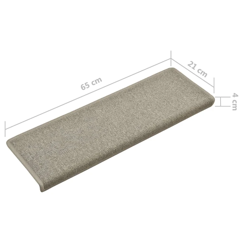 Tapis d'escalier 15 pièces 65x25 cm Gris clair DEC023813