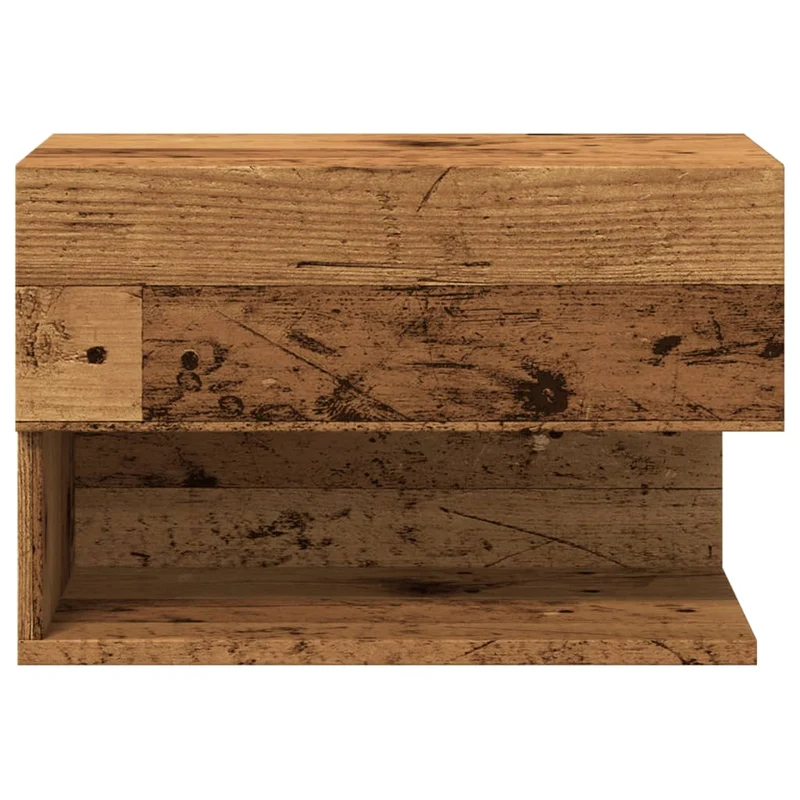 Lot de 2 tables de chevet murales avec tiroir et étagère 46 x 29,5 x 30 cm en bois d'ingénierie marron DEC036118