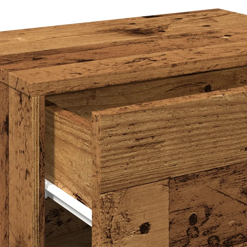 Lot de 2 tables de chevet murales avec tiroir et étagère 46 x 29,5 x 30 cm en bois d'ingénierie marron DEC036118