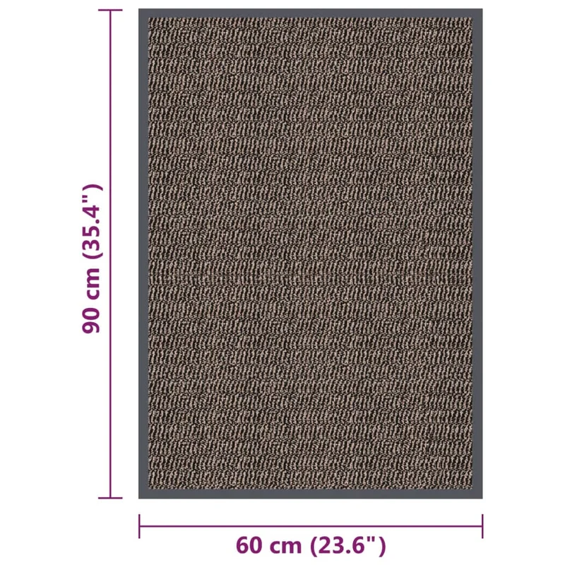 Paillasson touffeté 60 x 90 cm PP marron et caoutchouc antidérapant DEC040677