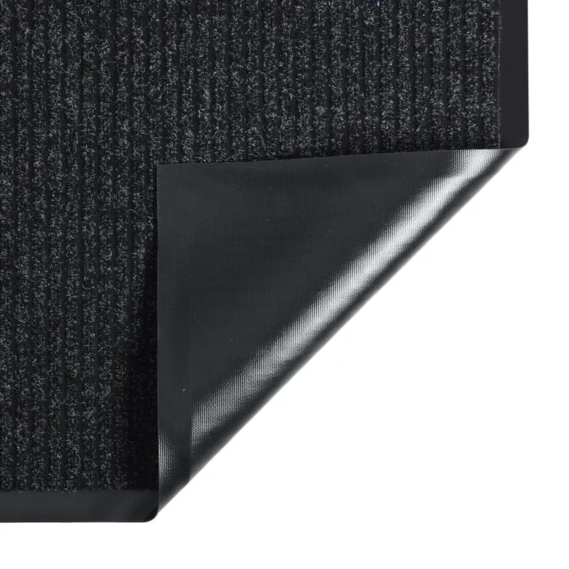 Paillasson rayé dessous antidérapant 80 x 120 cm PP anthracite et vinyle DEC040637