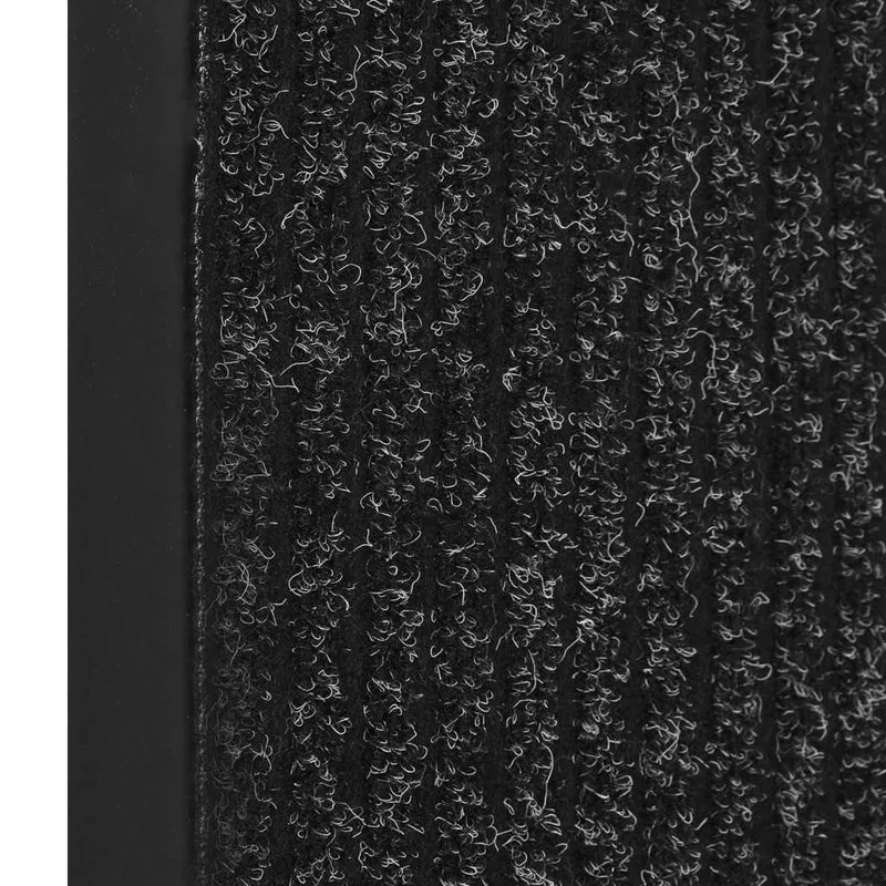 Paillasson rayé dessous antidérapant 80 x 120 cm PP anthracite et vinyle DEC040637