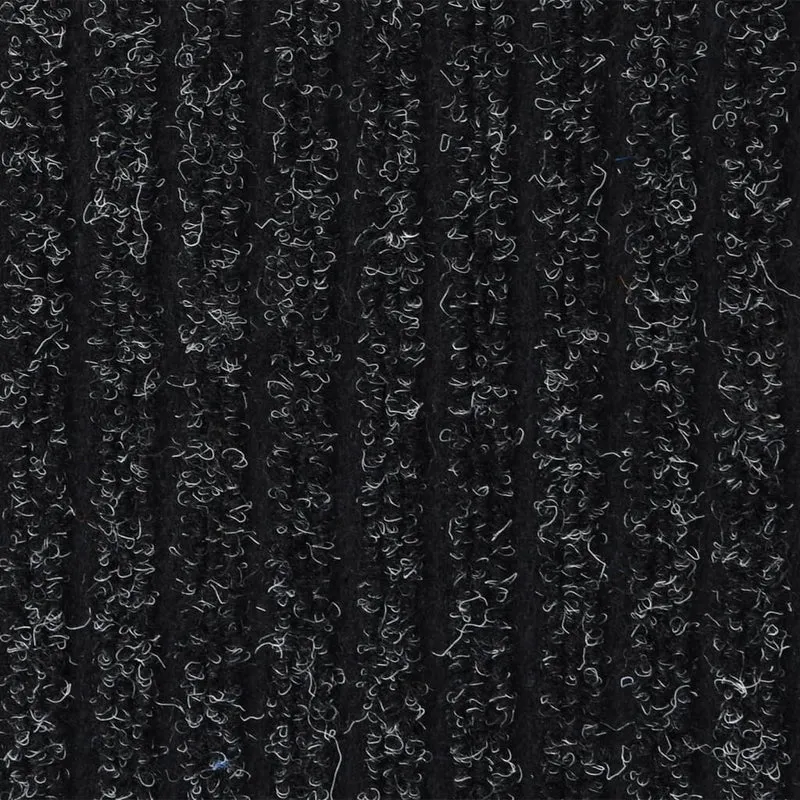 Paillasson rayé dessous antidérapant 80 x 120 cm PP anthracite et vinyle DEC040637