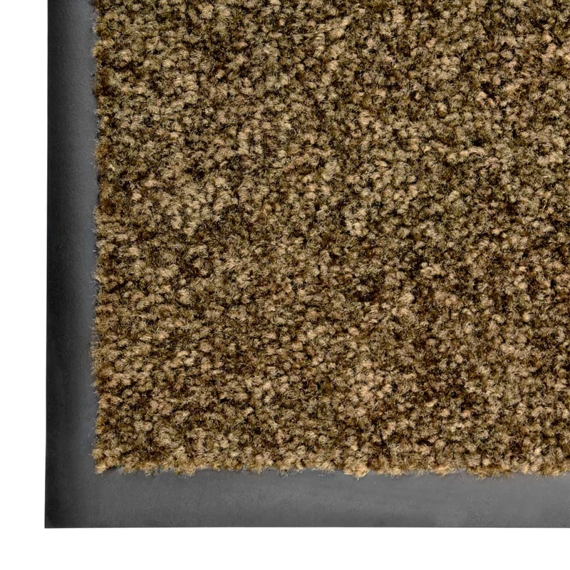 Paillasson lavable 40 x 60 cm PVC antidérapant et polyamide marron DEC040619