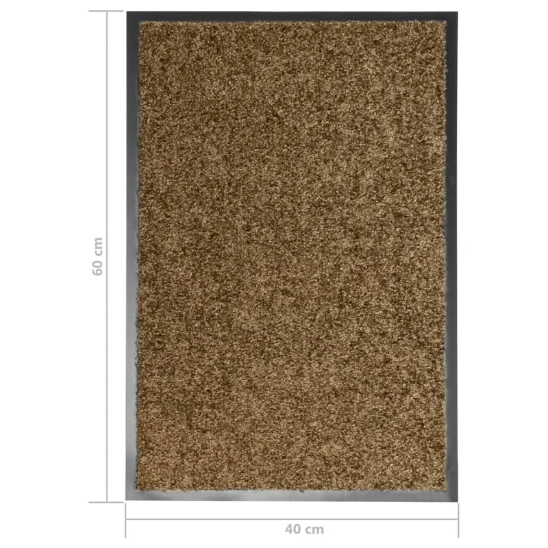 Paillasson lavable 40 x 60 cm PVC antidérapant et polyamide marron DEC040619