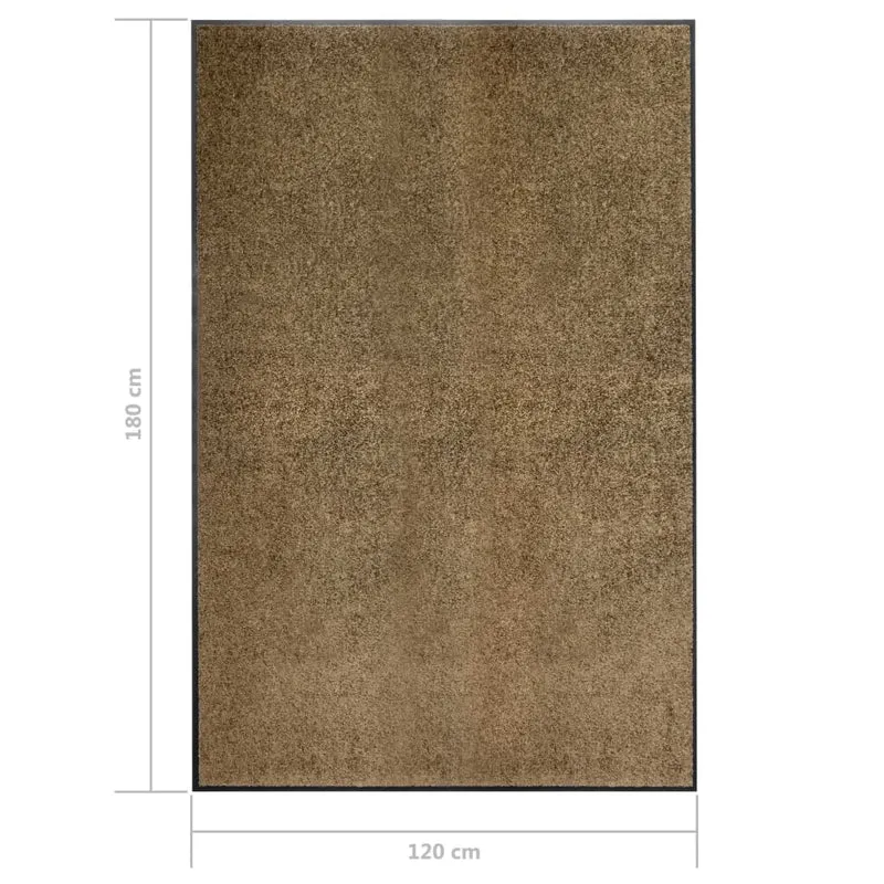 Paillasson lavable 120 x 180 cm polyamide marron et PVC antidérapant DEC040618