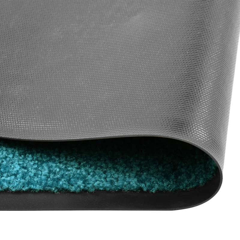 Paillasson lavable 60 x 180 cm polyamide turquoise PVC antidérapant DEC040614