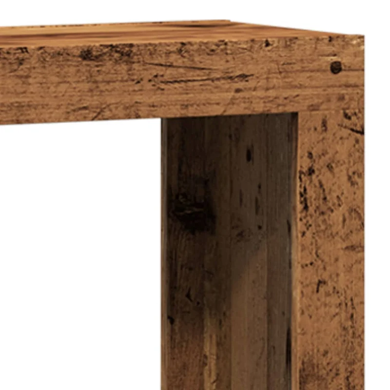 Lot de 3 tables d'appoint gigognes en bois bois d'ingénierie marron DEC040576