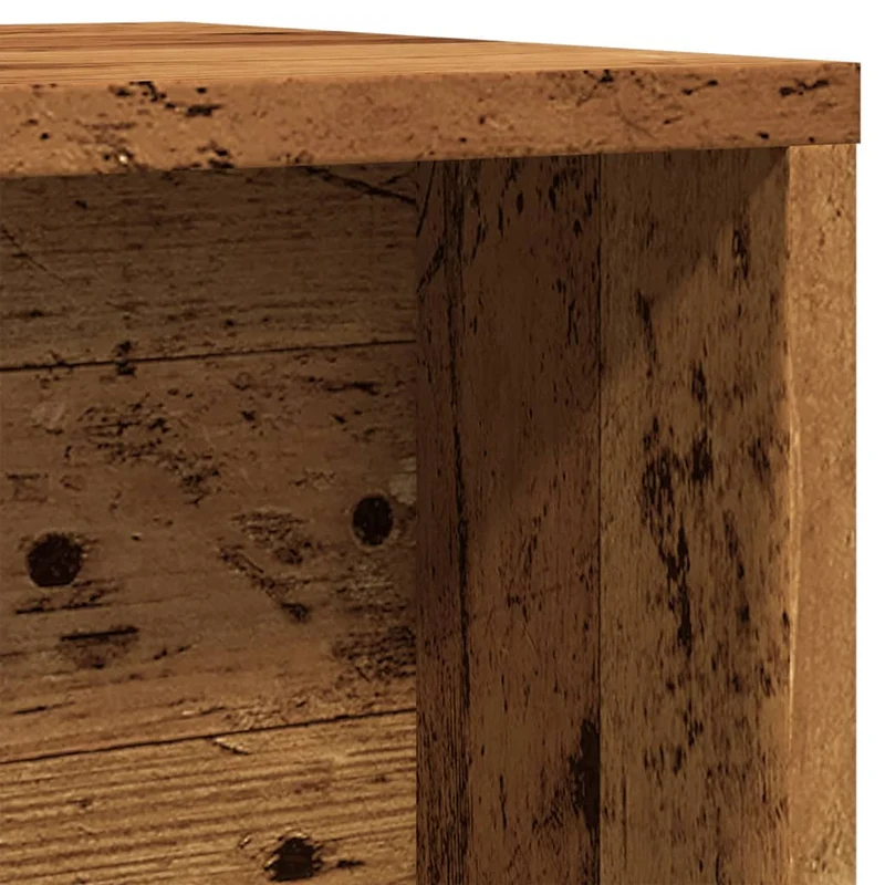 Lot de 2 tables d'appoint gigognes en bois d'ingénierie marron effet vieilli DEC040528