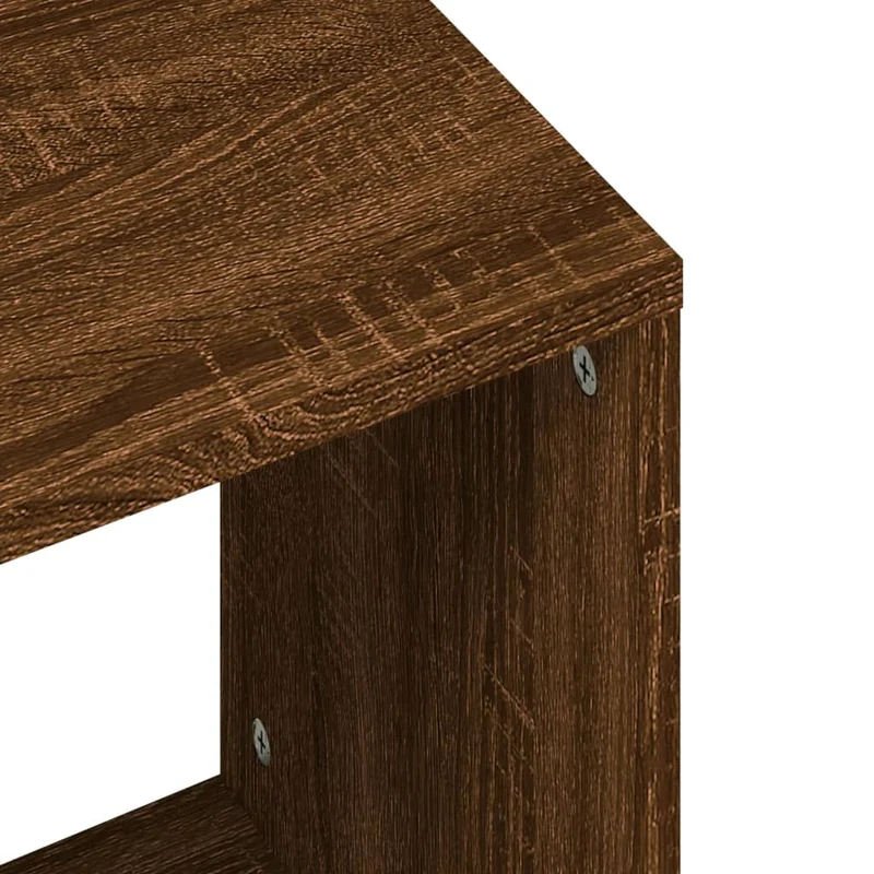 Lot de 2 tables d'appoint gigognes en bois d'ingénierie marron DEC040503